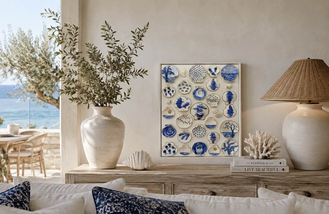 Blue Tide displayed in a calm coastal interior
