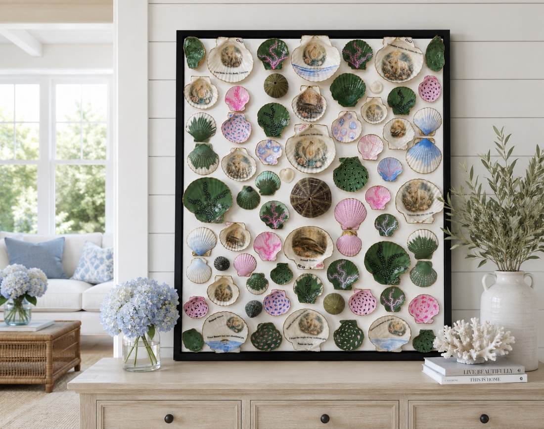 Victoria Thomas Art styled in a light coastal interior