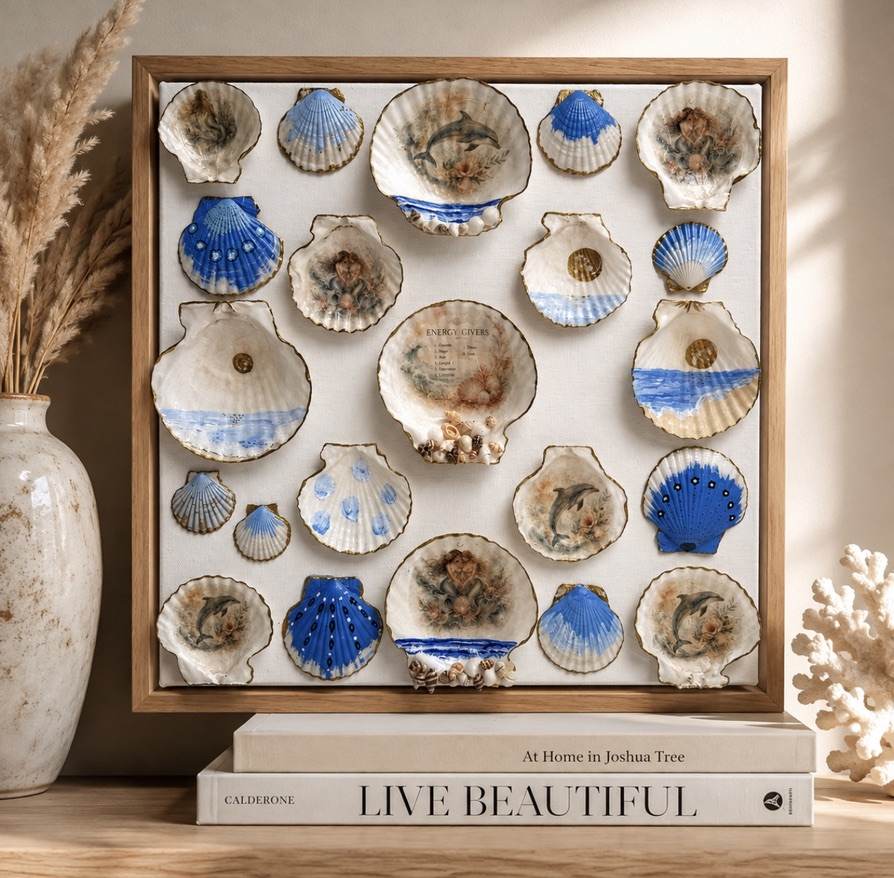 Victoria Thomas Art styled in a warm coastal room