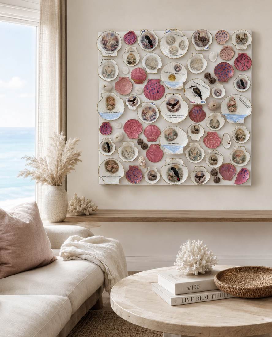 Sacred Wings styled in a coastal interior