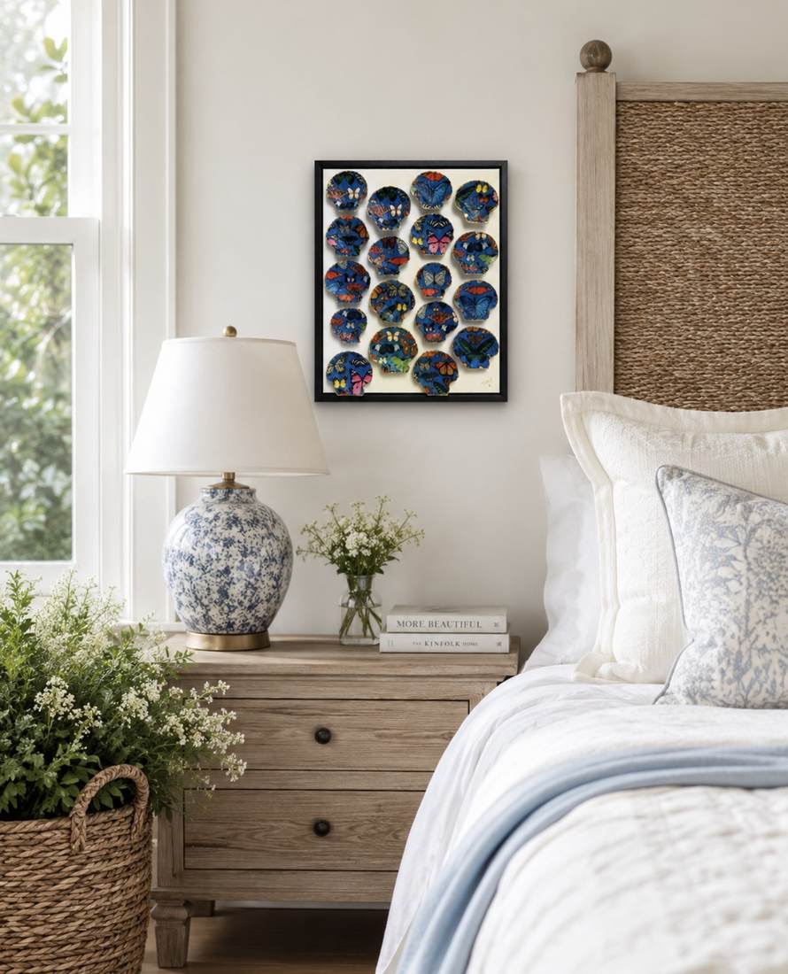 Wings of Becoming styled in an interior